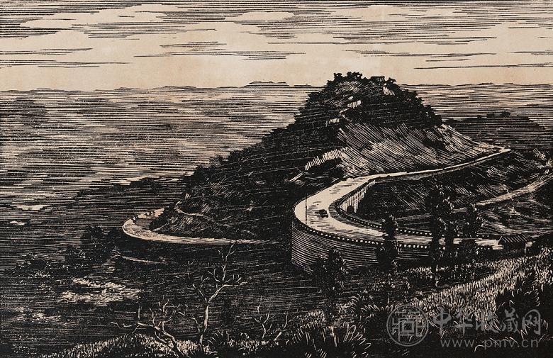 李流丹 1941年作 歌乐山上 版画