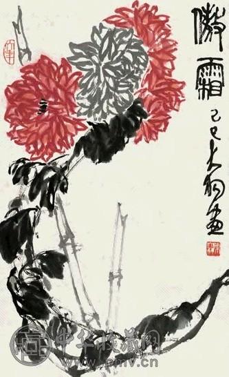 陈大羽 傲霜 镜心 设色纸本