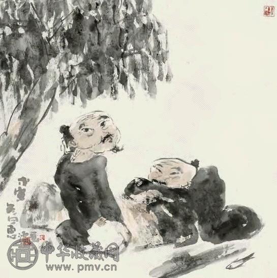 文辉 1998年作 人物 镜心 设色纸本