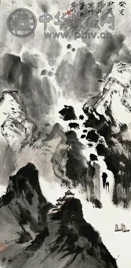 当代 亚明 山水 轴