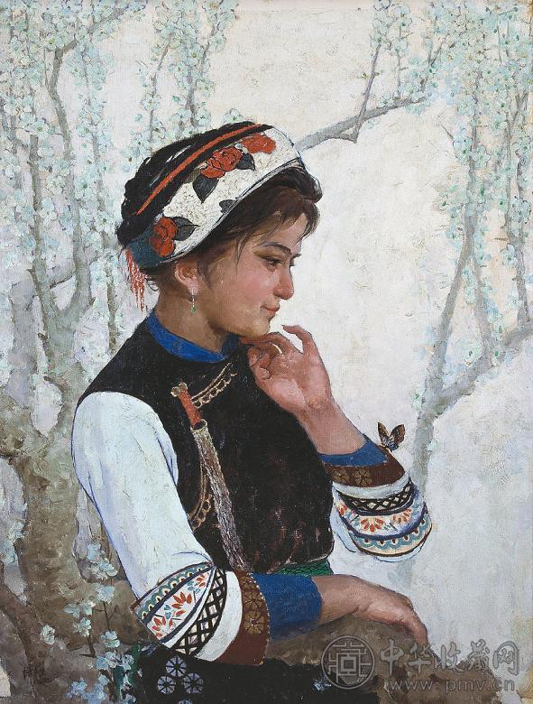 夏培耀 少女 布面 油画