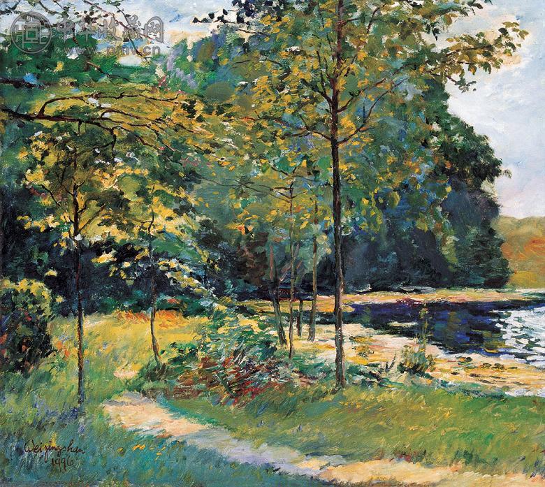 魏景山 1996年 湖畔 布面 油画