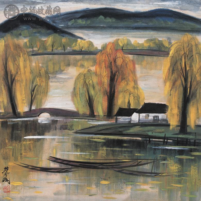 林风眠 70年代 彩墨 纸本 彩墨