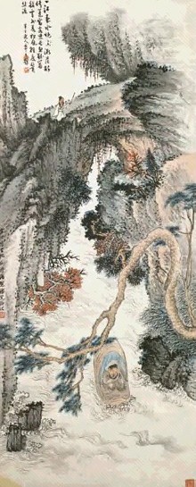 现代 陈半丁 松溪高隐 镜心