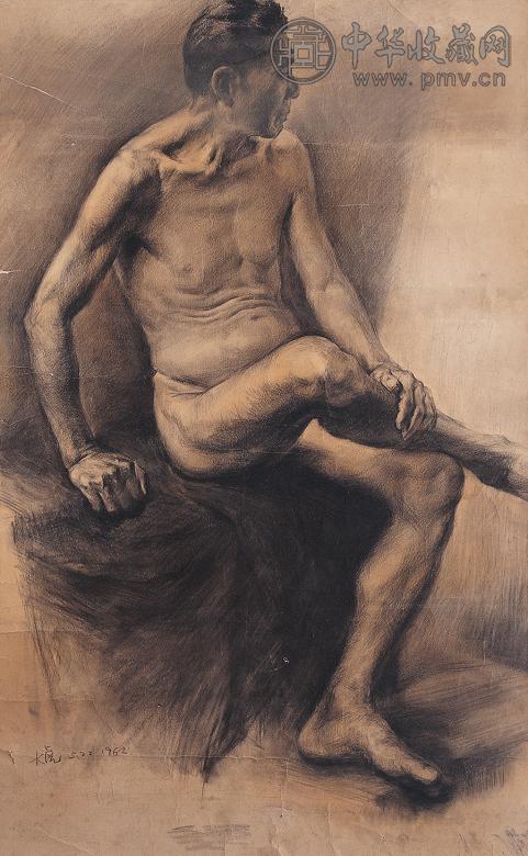 秦大虎 人体素描 纸本 素描