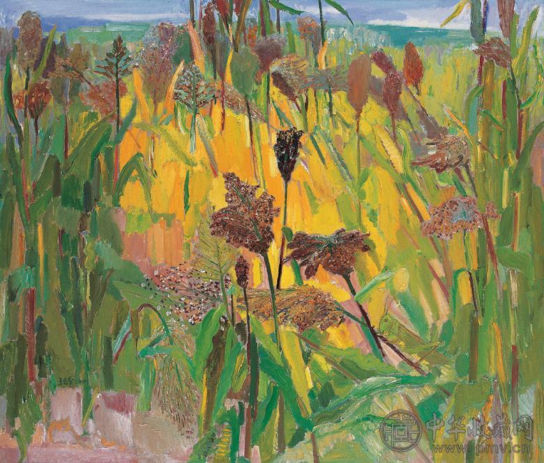 王克举 2001年 红高粱 布面 油画