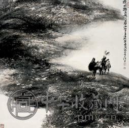 王德龙 迢迢天路 镜心 设色纸本