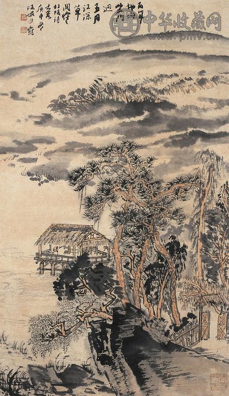 陆俨少 1980年作 五月江深图 镜心 设色纸本