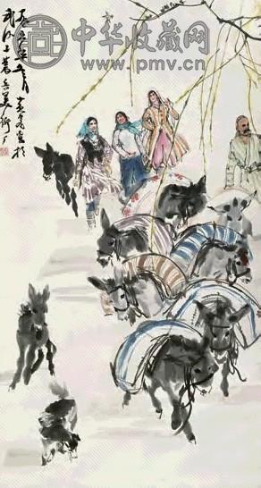 黄冑 1975年作 杨柳春风图 镜心 设色纸本