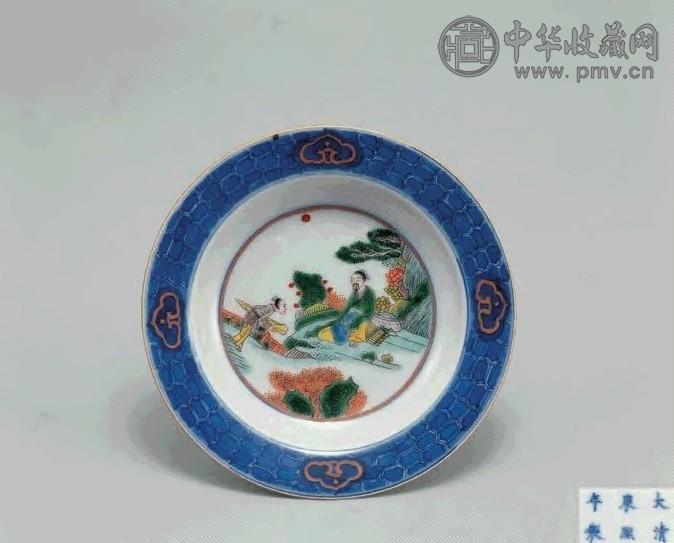 清 康熙 五彩人物图盘