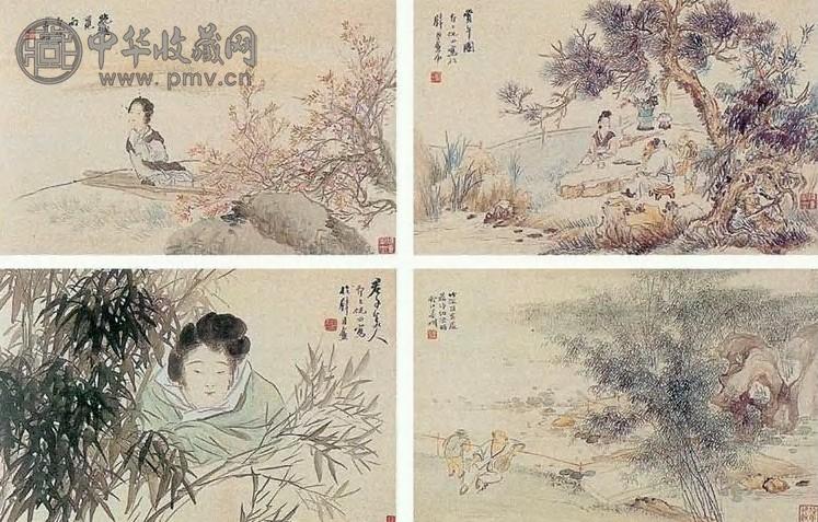 倪田 香染龙涎 册页(4开)