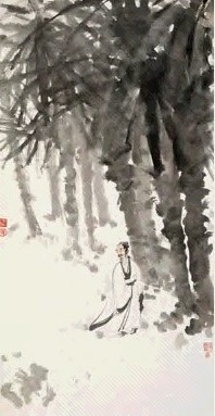 现代 傅抱石 高士 轴