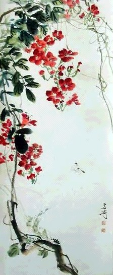 王雪涛 花卉草虫 立轴 设色纸本