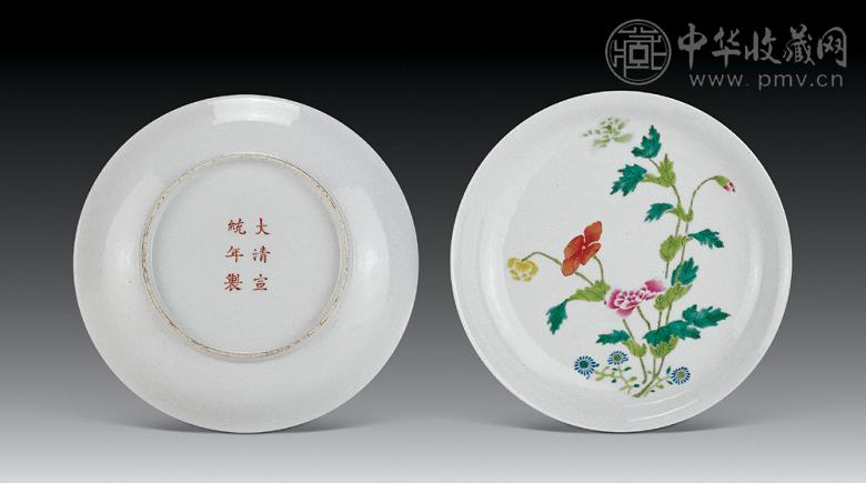 清 粉彩花卉纹盘(1对)