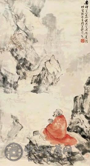 徐林 罗汉 立轴 设色纸本