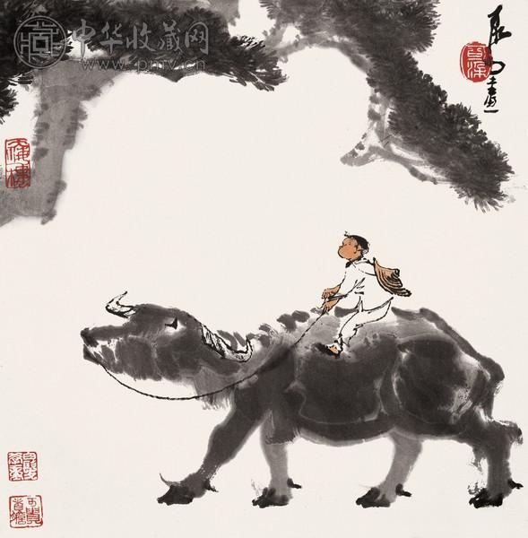李可染牧牛图设色纸本收藏资讯|艺术家|书画家|书画名人|书法家-中华收藏网