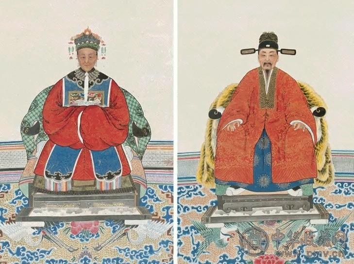 沈子丞 人物 二屏 设色绢本