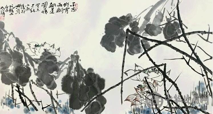 崔如琢 2003年作 秋雨翠荷 镜心 设色纸本