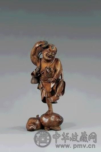 清 黄杨木雕刘海戏金蟾像