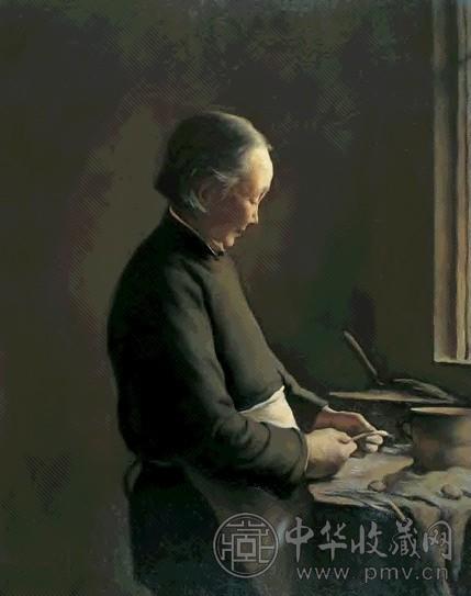 吴正恭 1986年 游子归家 布面 油画