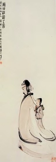 傅抱石 渊明沽酒图 立轴 纸本设色