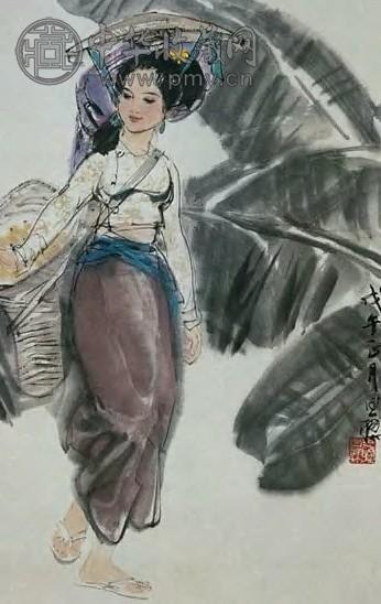 周思聪 现代 傣家姑娘 轴