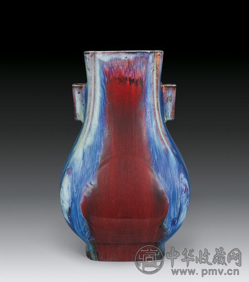 清晚期 窑变穿带瓶