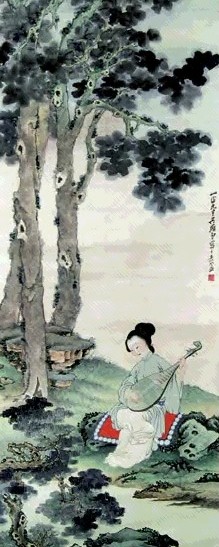 吴熙载 仕女 立轴 设色纸本