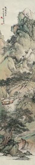 溥佺 高岩积翠图 立轴 设色纸本