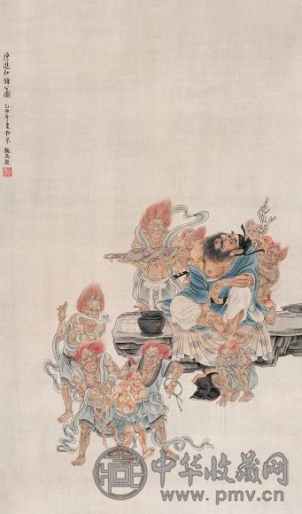 魏为 2005年作 唐进仕锺公图 镜心 设色纸本