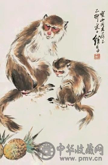 刘继卣 猴戏图 立轴 设色纸本