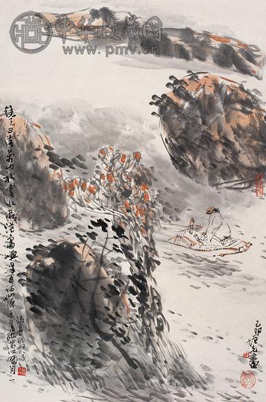 方增先 秋山寻源 立轴 设色纸本