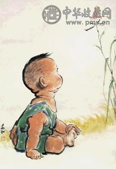 现代 蒋兆和 大婴孩 轴