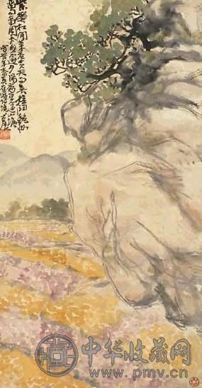 谢公展 花卉 镜心