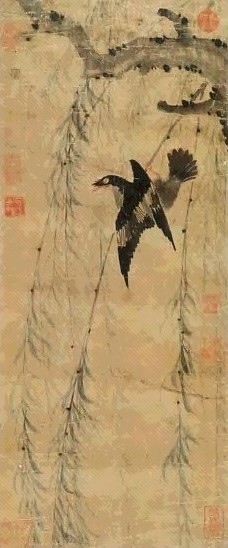 花鸟 立轴 绢本