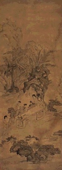 人物图 立轴 水墨绢本