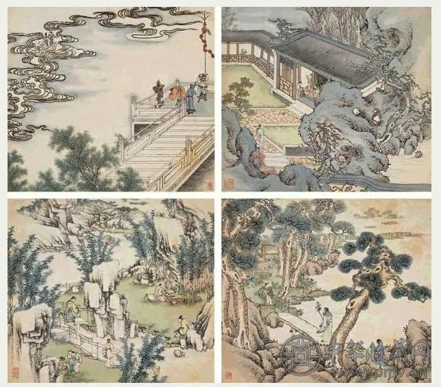 清 葛撙 山水 人物 册页(12开)