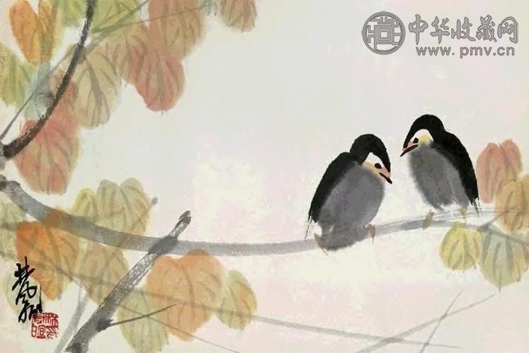 林风眠 对语呢喃 镜心 设色纸本