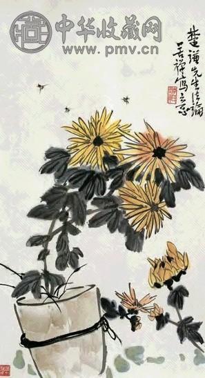 近现代 李苦禅 花卉 轴