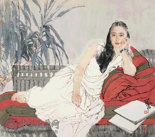 何家英 少女 镜心 设色纸本