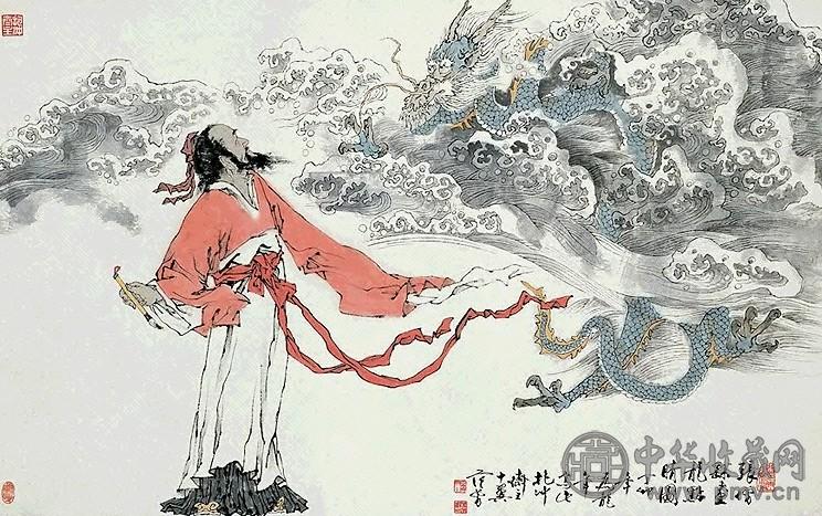 当代 范曾 张僧繇画龙点晴图 轴