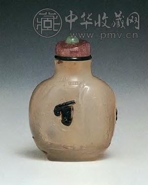 清中期 玛瑙雕人物鼻烟壶