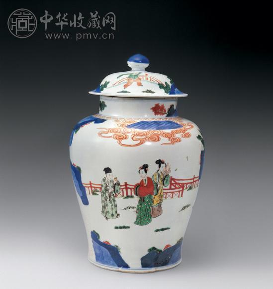 清康熙 五彩人物天字坛