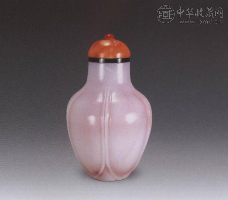 清 粉料莲式鼻烟壶