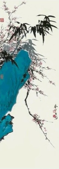 秦仲文 双清图 立轴 纸本