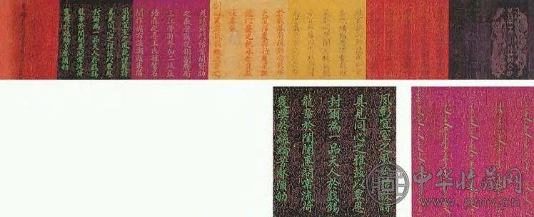 清 奉天诰命织丝墨色手卷