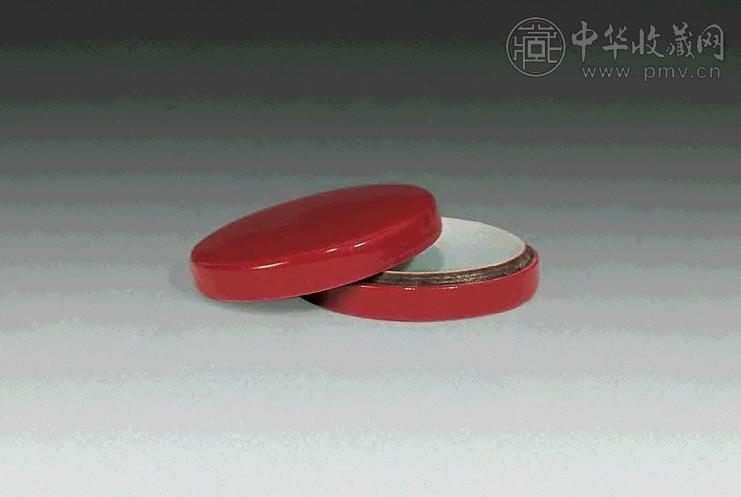 清乾隆 胭脂红釉盖盒