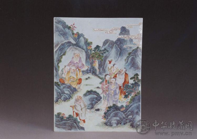 清乾隆 粉彩八仙人物图瓷板