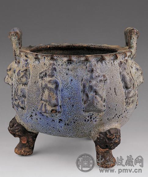 清 钧釉八仙人物炉
