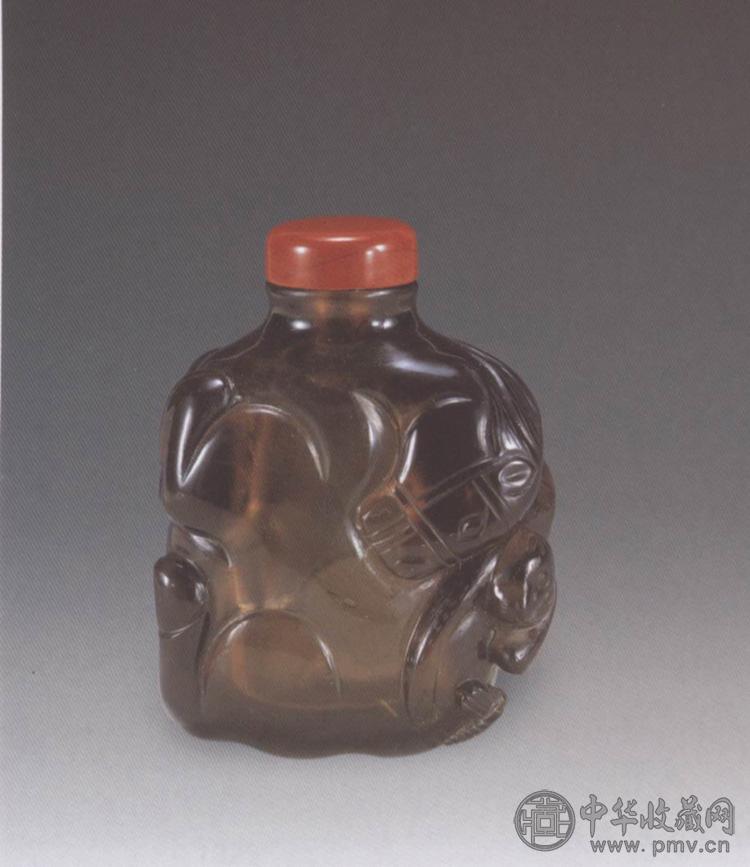 清 茶晶马上封侯鼻烟壶